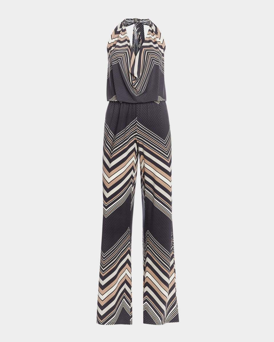 Stephanie Chevron Halter Jumpsuit